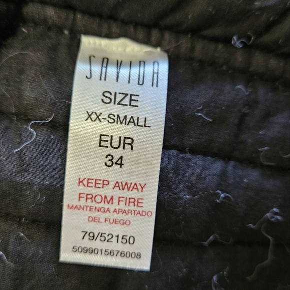 SAVIDA Black/white quilted Printed open front blazer. Size XXS - Picture 14 of 16